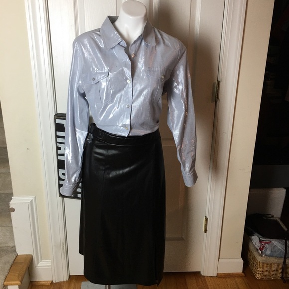 RUBY Rd. button up silver blouse size 16 - Picture 5 of 8